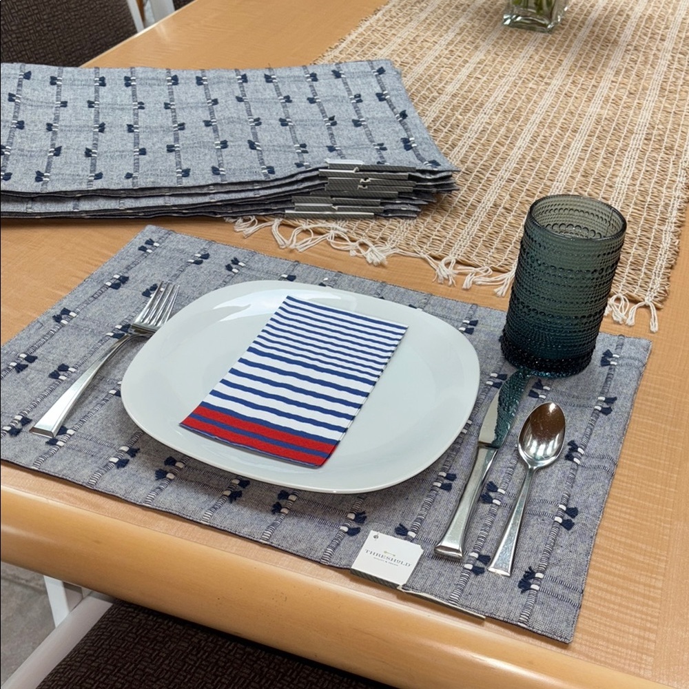 Blue/White Patterned 10 Placemat Set by Threshold